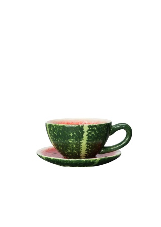 CUP AND PLATE WATERMELON BYON Front