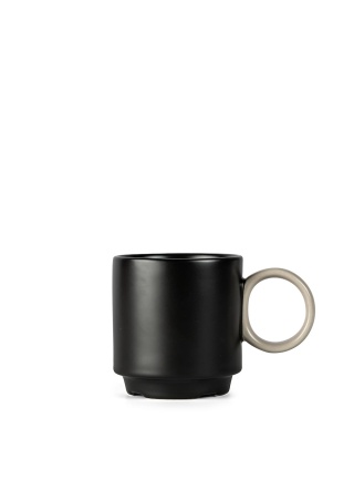 ESPRESSO CUP AND PLATE NIKI BLACK/GREY  