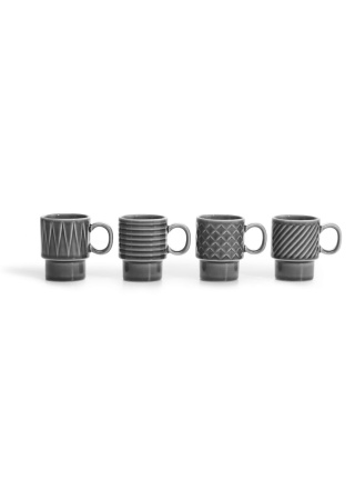 COFFEE & MORE, MULLED WINE/ESPRESSO CUP GREY 4-P  