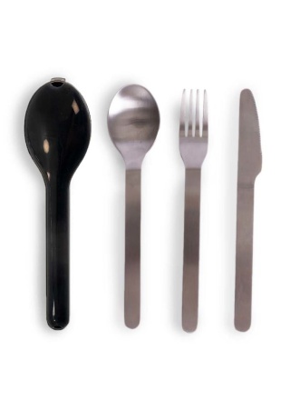 TO GO CUTLERY 3-PCS/SET, BLACK/SILVER default 