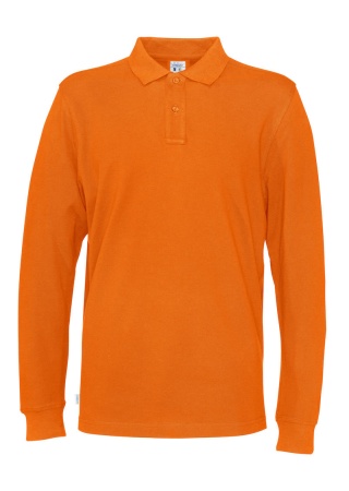 Pánské polo s dlouhým rukávem Cottover (GOTS) Oranžová Front