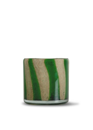 VASE/CANDLE HOLDER CALORE CURVE M, GREEN/BEIGE BYON Front