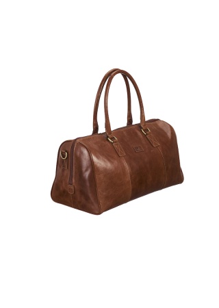 Kožená cestovní taška LEATHER LINE TRAVELBAG COGNAC Side