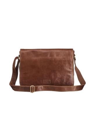 Taška přes rameno LEATHER LINE SHOULDERBAG COGNAC Front