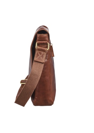 Taška přes rameno LEATHER LINE SHOULDERBAG COGNAC Side