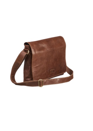 Taška přes rameno LEATHER LINE SHOULDERBAG COGNAC Side