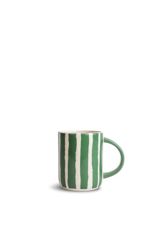 MUG LIZ STRIPE, GREEN/WHITE BYON Front