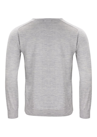 Pánský svetr MERINO LIGHT GREY MELANGE Back