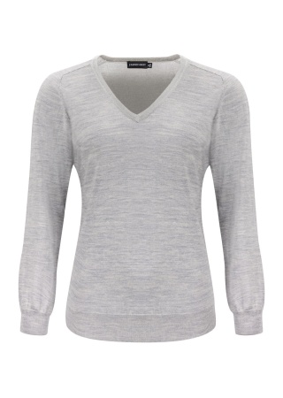 Dámský svetr MERINO LIGHT GREY MELANGE Front