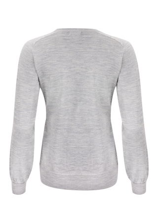 Dámský svetr MERINO LIGHT GREY MELANGE Back