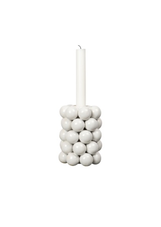 Candle holder GLOBE M, White BYON Front