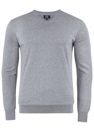 Pletený svetr OAKVILLE V-NECK GREY MELANGE Front