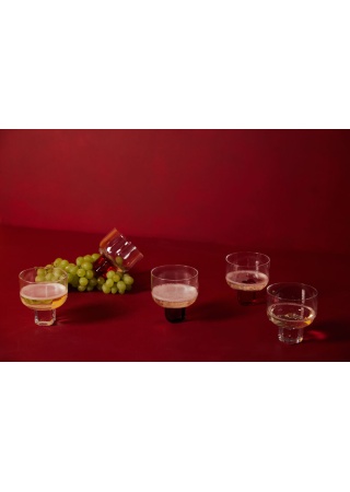 GLASS VICTORIA 2PCS/SET CLEAR/RED  