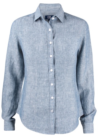 SUMMERLAND LINEN SHIRT WOMAN DENIM MELANGE Front