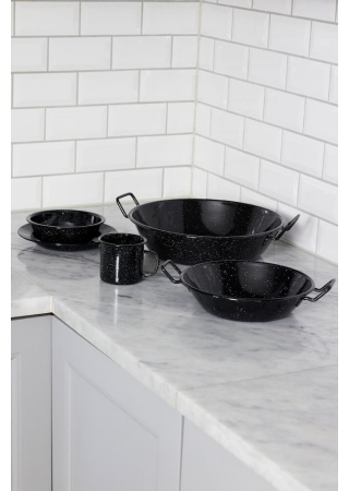 DORIS ENAMEL PAN MEDIUM, BLACK  