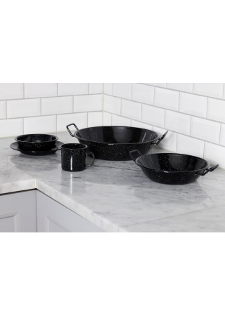 DORIS ENAMEL PAN MEDIUM, BLACK  