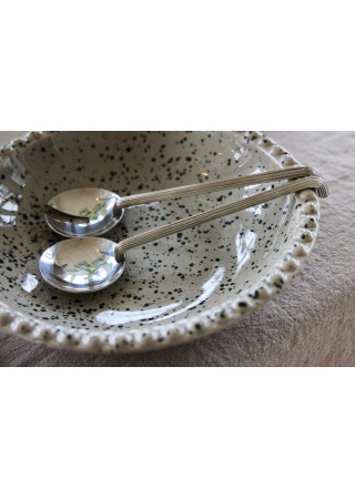 ESTELLE SALAD SERVERS, SILVER  