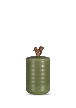 ELLEN JAR WITH LID SQUIRREL, GREEN default 