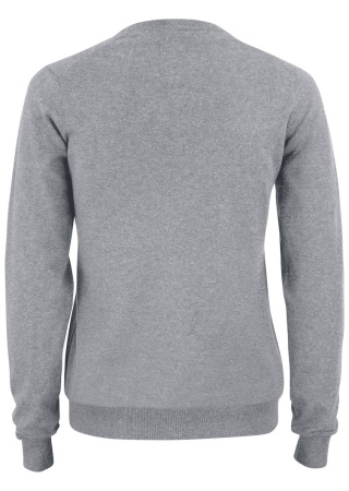 Dámský pletený svetr OAKVILLE V-NECK GREY MELANGE Back