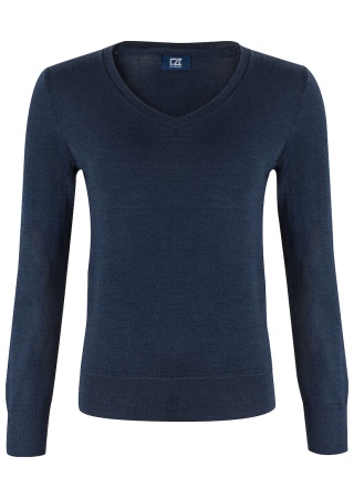 VERNON V-NECK WOMAN NavyBlue Front