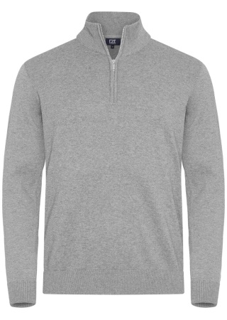 Funkční svetr OAKVILLE HALF ZIP GREY MELANGE Front