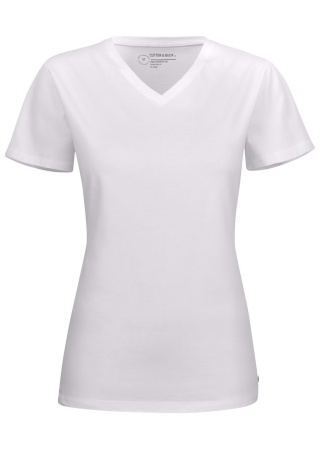 Pohodlné dámské tričko MANZANITA V-NECK WHITE Front