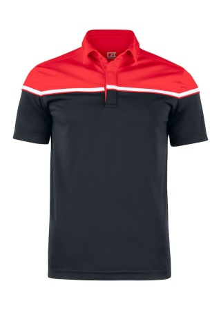 Polokošile SEABECK BLACK/RED Front