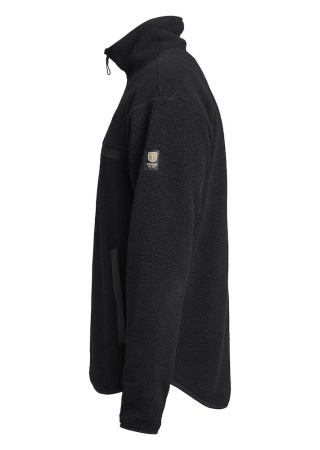 Fleecová mikina YOKE HALF ZIP BLACK Side