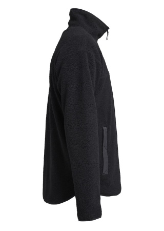 Fleecová mikina YOKE HALF ZIP BLACK Side