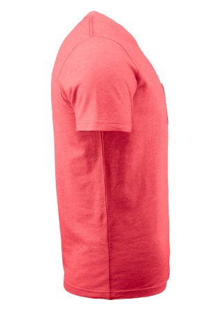 Unisex tričko Portwillow s náprsní kapsou RED MELANGE Side