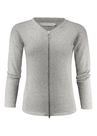 Dámský svetr se zipem Ashland Cardigan GREY Front